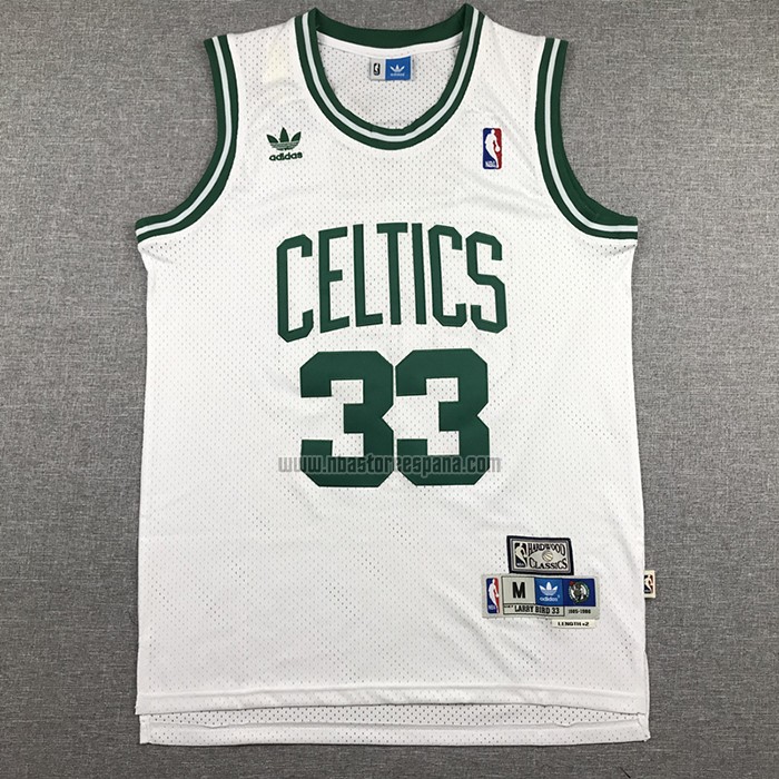 Camiseta Boston Celtics Larry Bird NO 33 Hardwood Classics Throwback Blanco